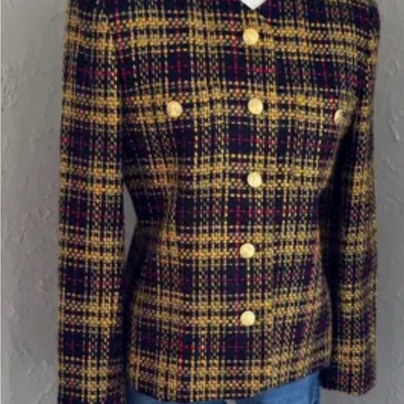 Vintage JH Collectibles Black and Yellow Textured Jacket - Picture 5 of 6